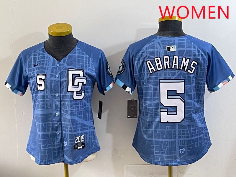 Women Washington Nationals #5 Abrams Joint Name 2025 Nike MLB Jersey style 7->women mlb jersey->Women Jersey
